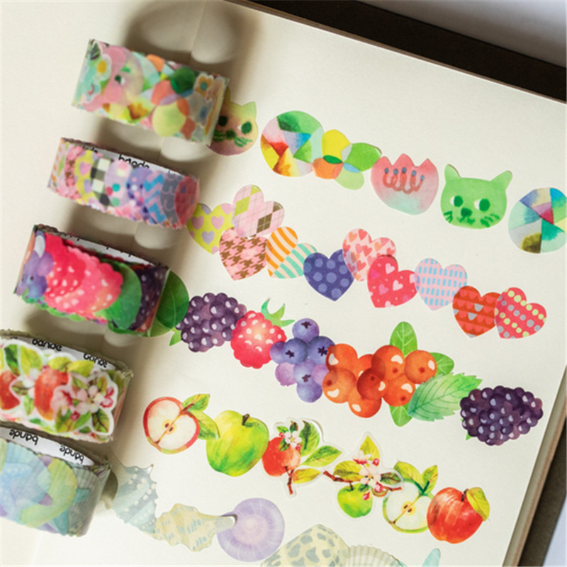 60mm3meter Multi Purpose Pure Color Die Cutting Round Dot Stickers Washi Tape (1)