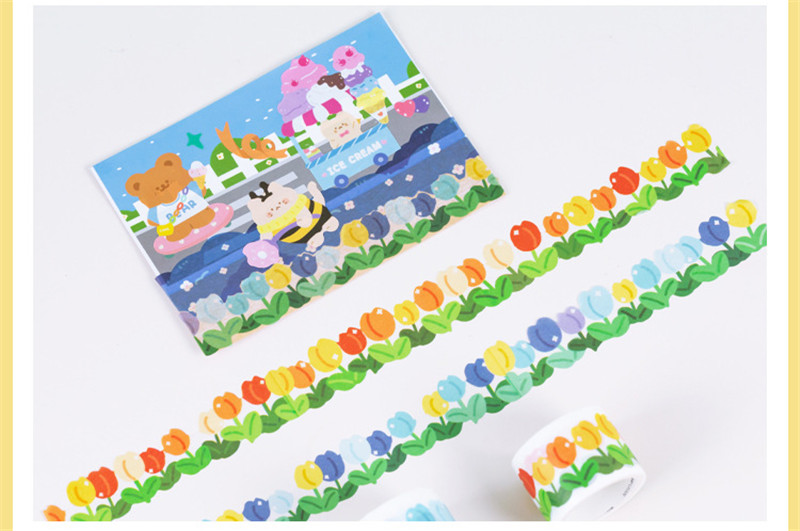 60mm3meter Multi Purpose Pure Color Die Cutting Round Dot Stickers Washi Tape (2)