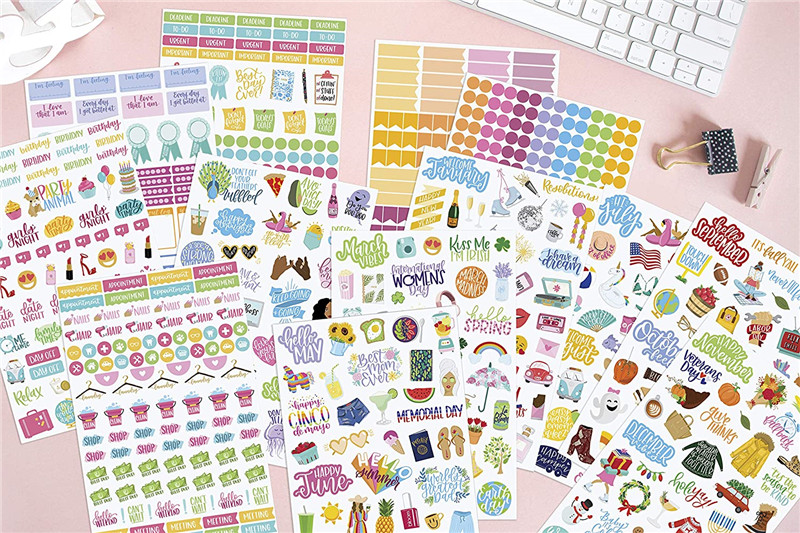 Animal Stickers Cartoon Kawaii Stickers Custom Decal Decorative Paper Cardstock For Diy Weekly Kits (1)