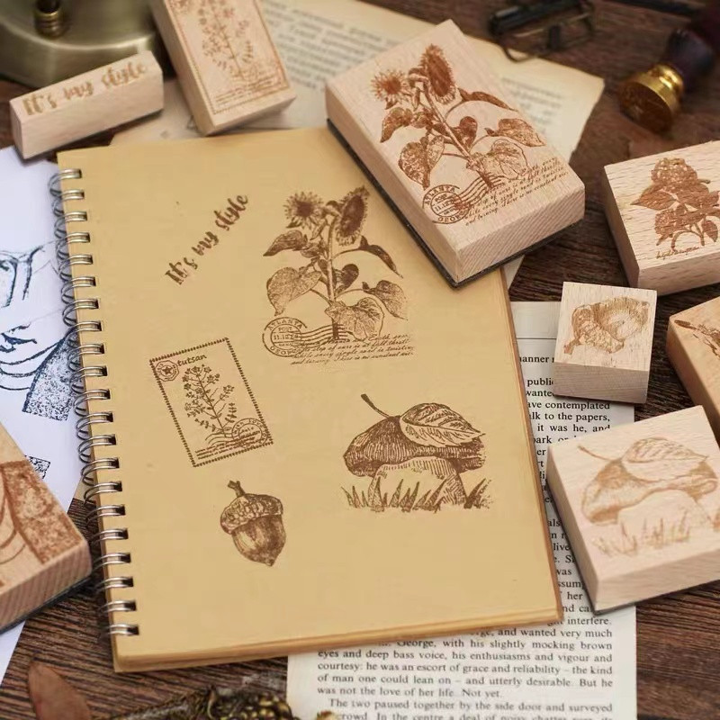 Custom Eco Friendly Cartoon Design Toy Diy Arts Wooden Rubber Stamps (3)