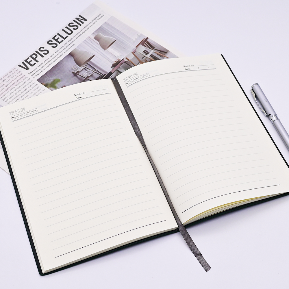 branded leather notebook